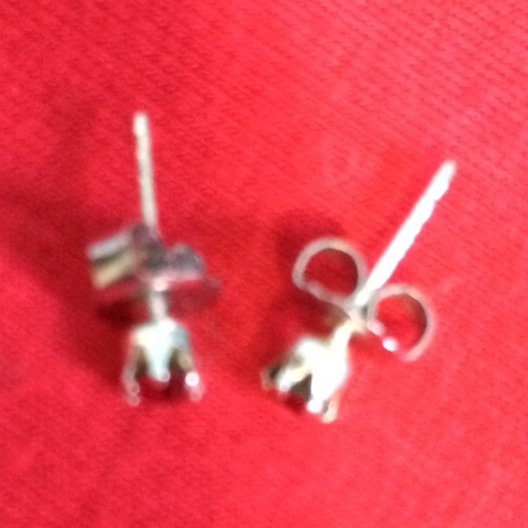 Silver and Red Garnet January Birthstone Earrings Pair Gemstone Jewelry - Picture 2 of 2